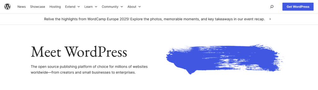 WordPress.org home page